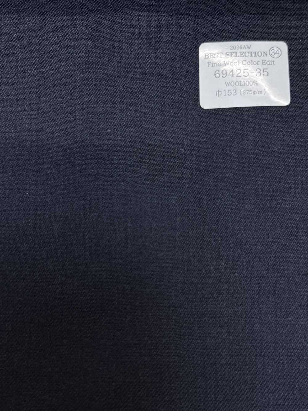 69425-35 26AW BESTSELECTION [Edição de Cores de Lã Fina] Sólido azul-marinho[Têxtil] Kunishima Co., Ltda.