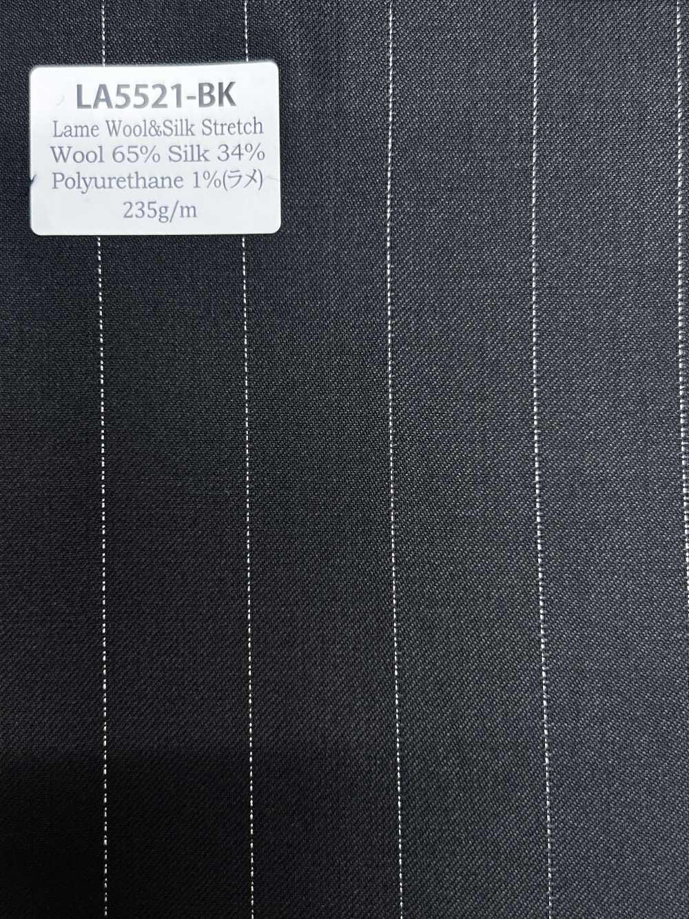 LA5521-BK Fabricado no Japão Lã Stretch Listrada Preta de Lamê de Seda[Têxtil] HOSOI SYOJI
