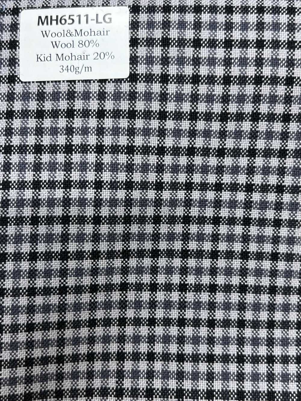 MH6511-LG Lã Worsted de Mohair Fabricada no Japão Standard (Estilo Tonic) Xadrez Cinza Claro[Têxtil] HOSOI SYOJI