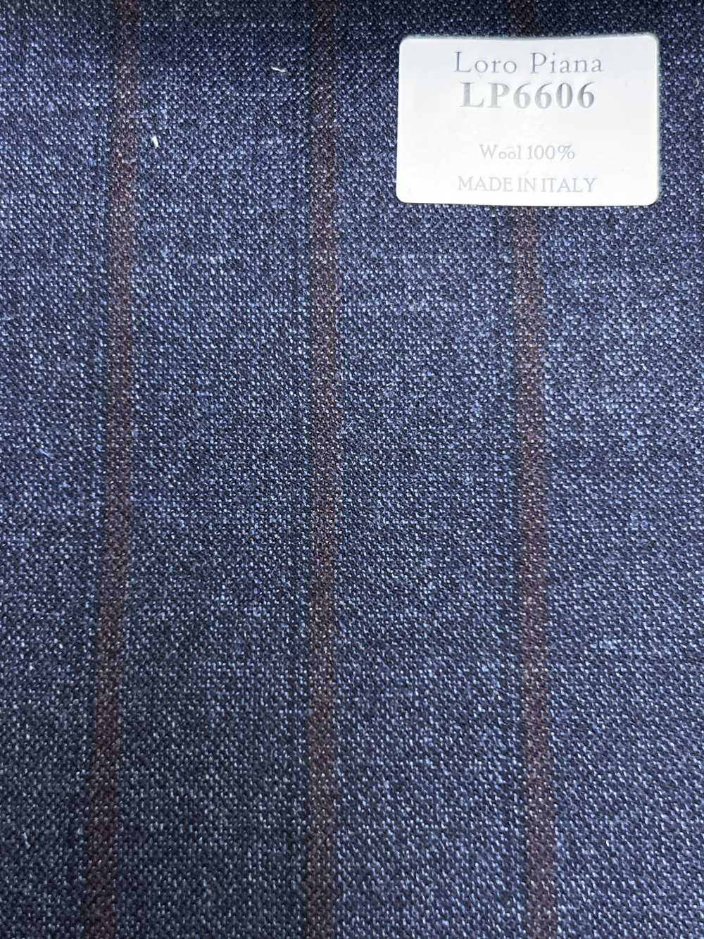 LP6606 Loro Piana Azul-marinho × risca vermelha[Tecido] HOSOI SYOJI
