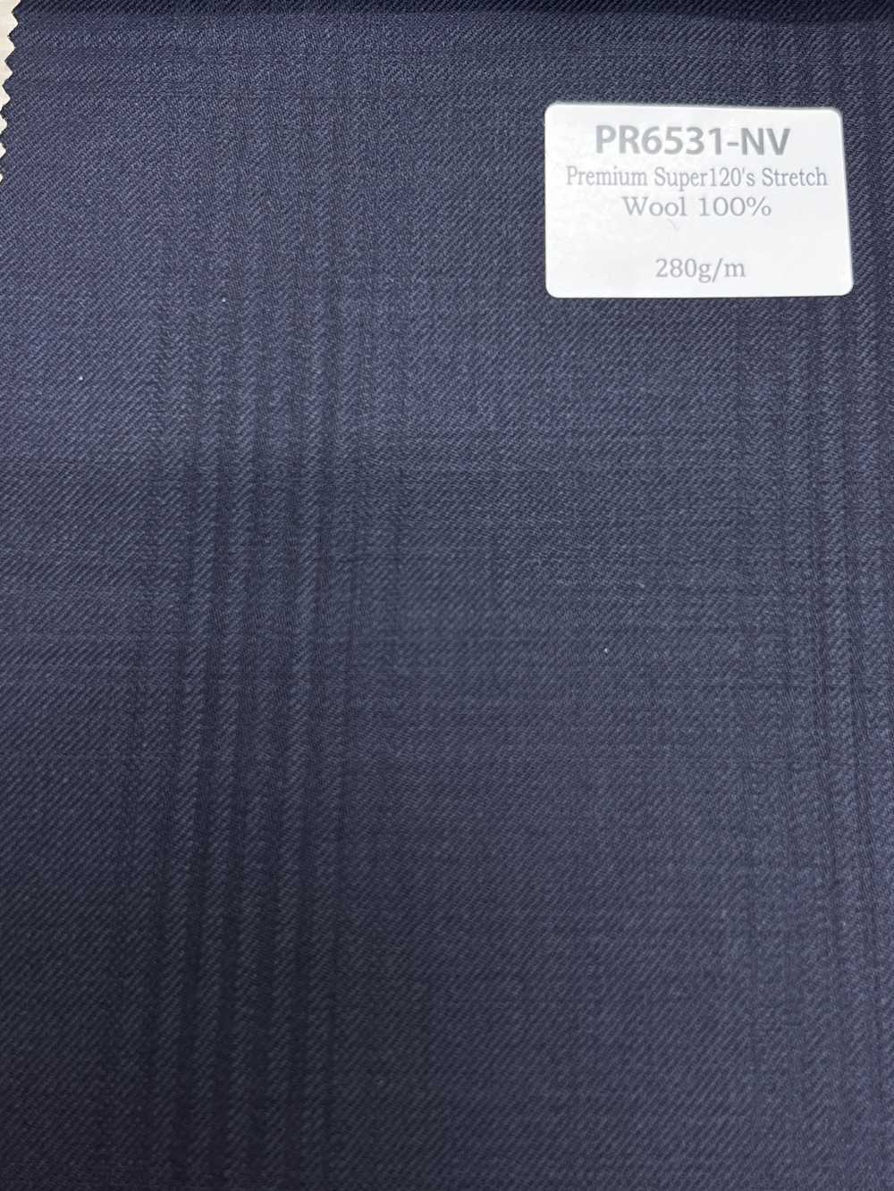 PR6531-NV Padrão premium, fabricado no Japão, Super 120's, fio único, listrado elástico, azul-marinho[Têxtil] HOSOI SYOJI