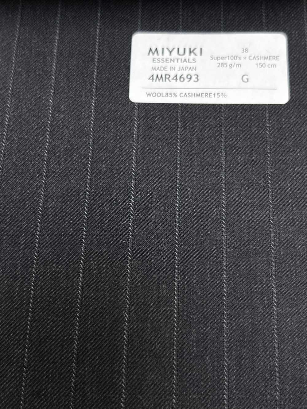 4MR4693 26AW Super100's × Cashmere Listras Cinza-Carvão Heaven[Têxtil] Fábricas De Lã Miyuki