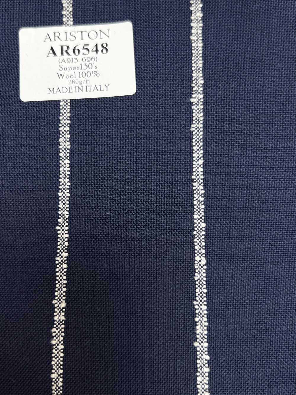 AR6548 ARISTON Super130's Azul-marinho × Listras brancas[Têxtil] HOSOI SYOJI