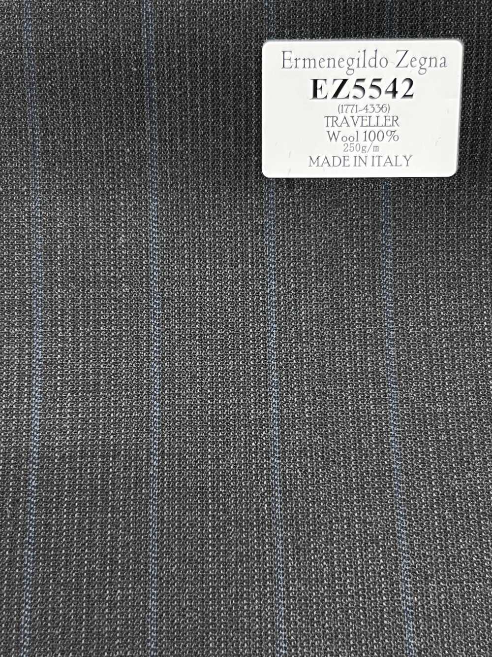 EZ5542 Ermenegildo Zegna TRAVELLER Listra cinza x azul-saxe[Tecido] HOSOI SYOJI