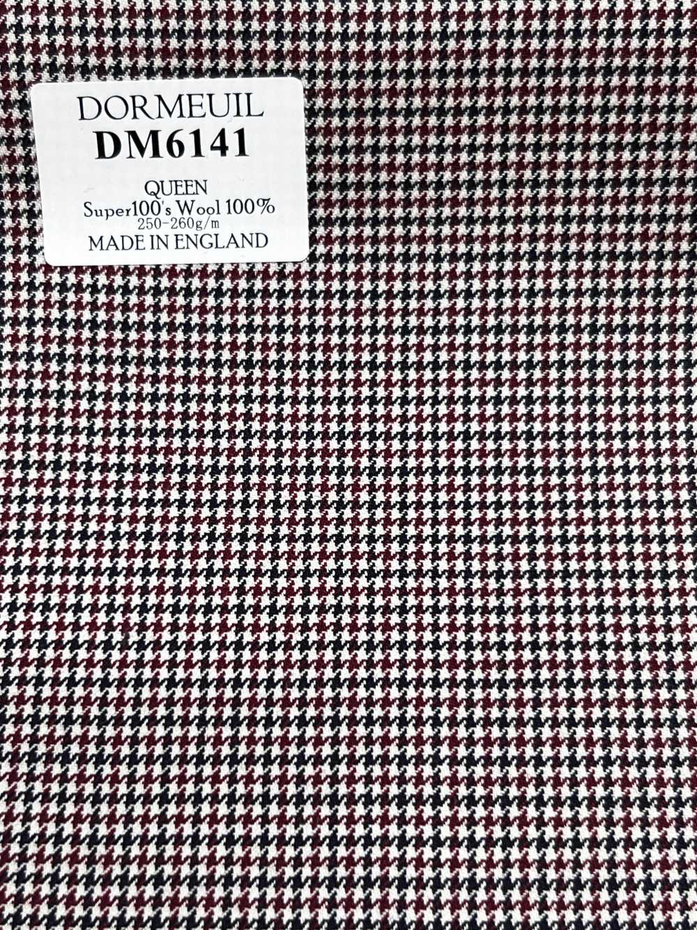 DM6141 DORMEUIL QUEEN Super100's Preto x Vermelho Pied-de-poule[Tecido] HOSOI SYOJI
