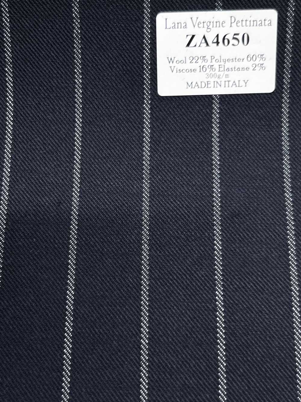 ZA4650 Lã virgem penteada azul-marinho × listras brancas[Tecido] HOSOI SYOJI