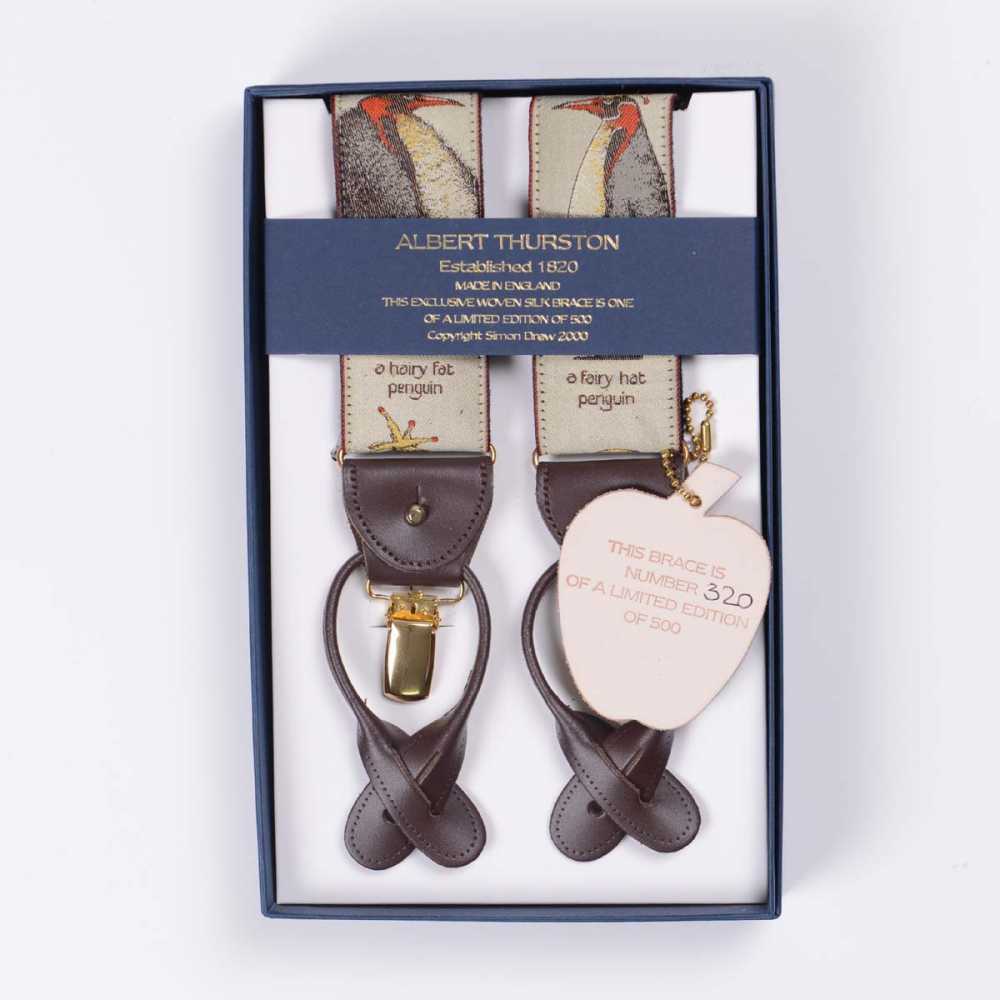 AT-2150 Suspenders Albert Thurston Edição Limitada Com Motivo De Pinguins De 40 Mm[Acessórios formais] ALBERT THURSTON