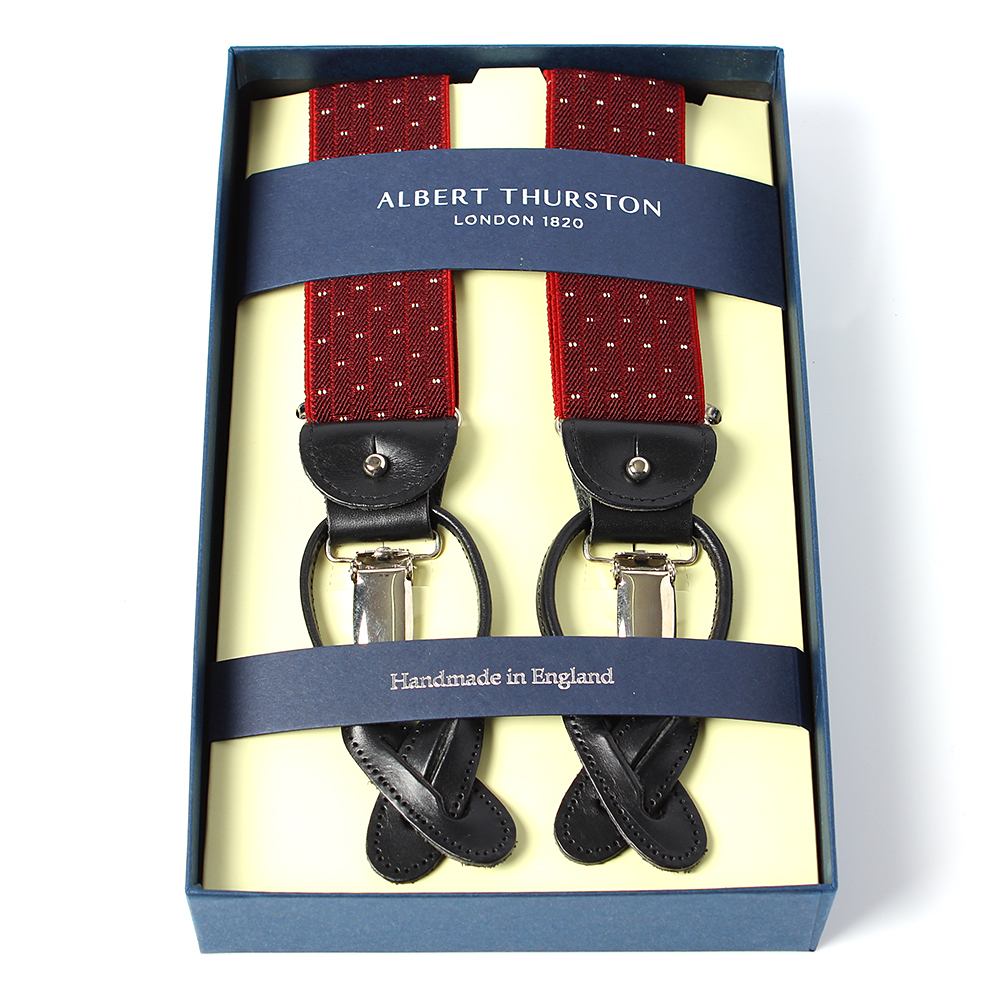 AT-2313-WI Alfinete De Alfinetes Albert Thurston Com Padrão De Pontos 35mm Vinho Tinto[Acessórios Formais] ALBERT THURSTON