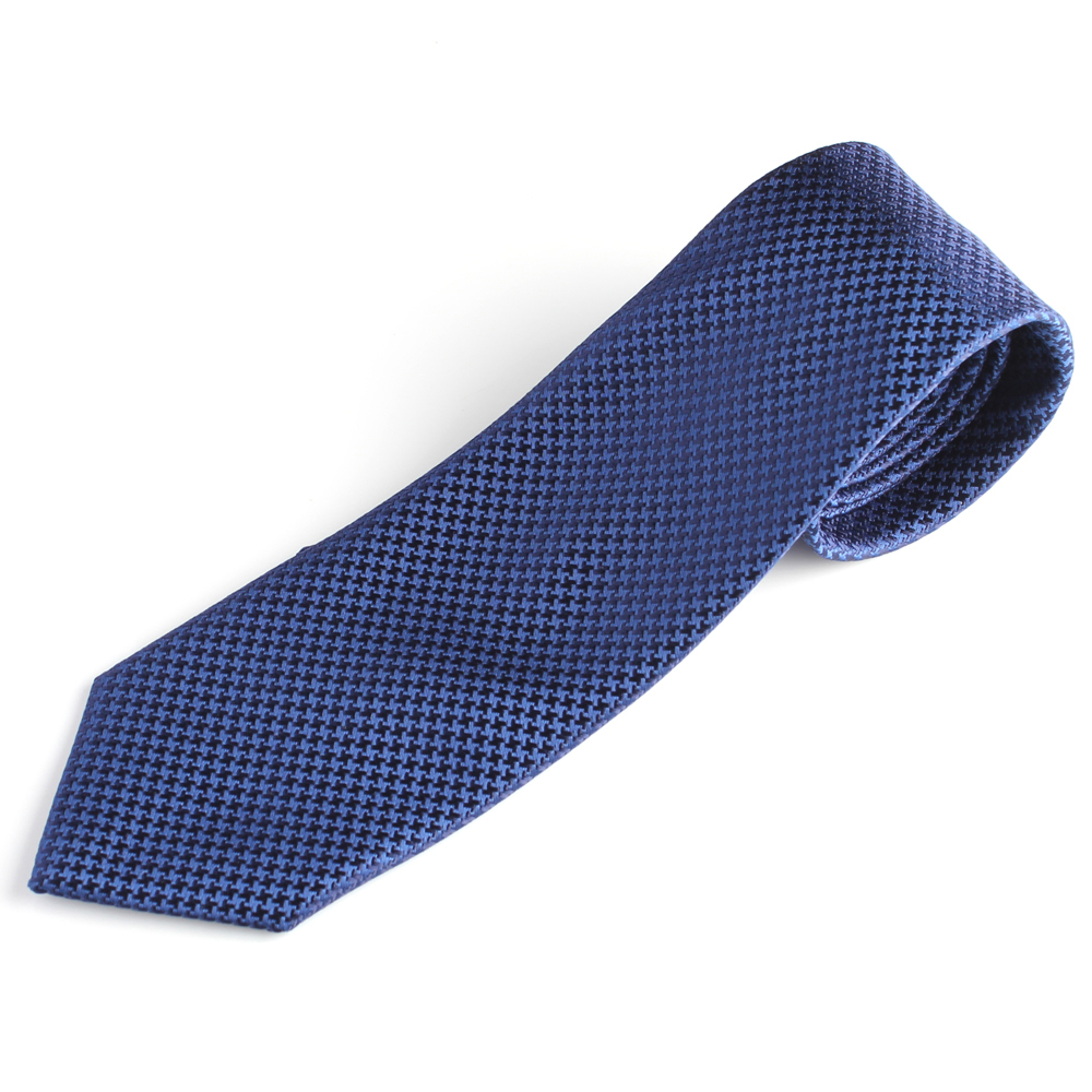 HVN-09 VANNERS Têxtil Gravata Feito à Mão Padrão Houndstooth Azul Marinho[Acessórios Formais] Yamamoto(EXCY)