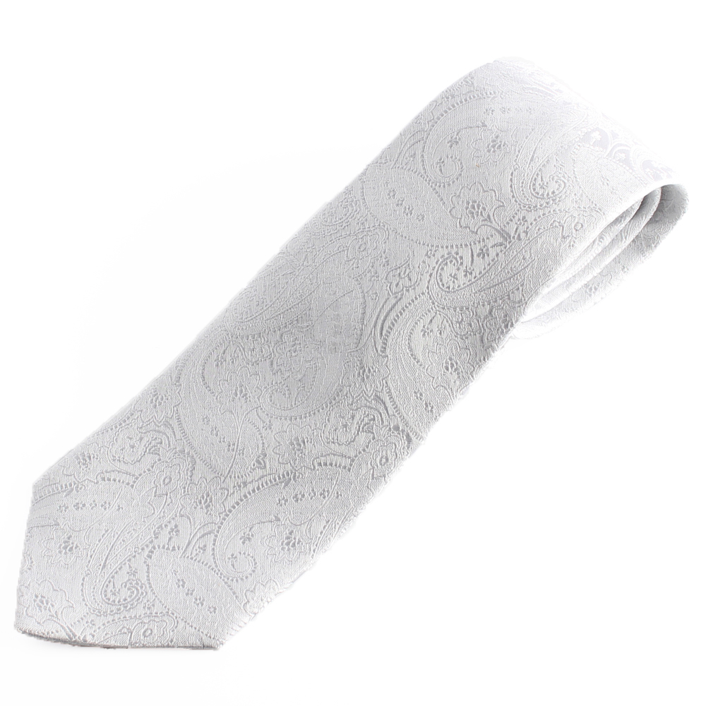 HVN-15 VANNERS Têxtil Usado Gravata Artesanal Paisley Padrão Branco[Acessórios formais] Yamamoto(EXCY)