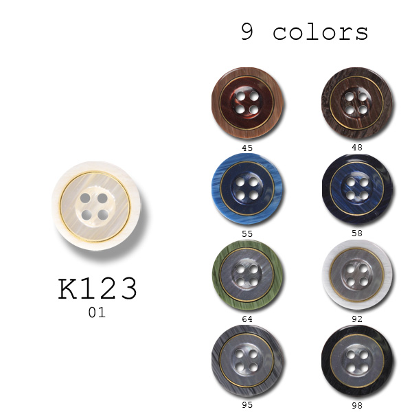 K123 Botões De Poliéster Para Ternos E Jaquetas Japonesas[Botão]