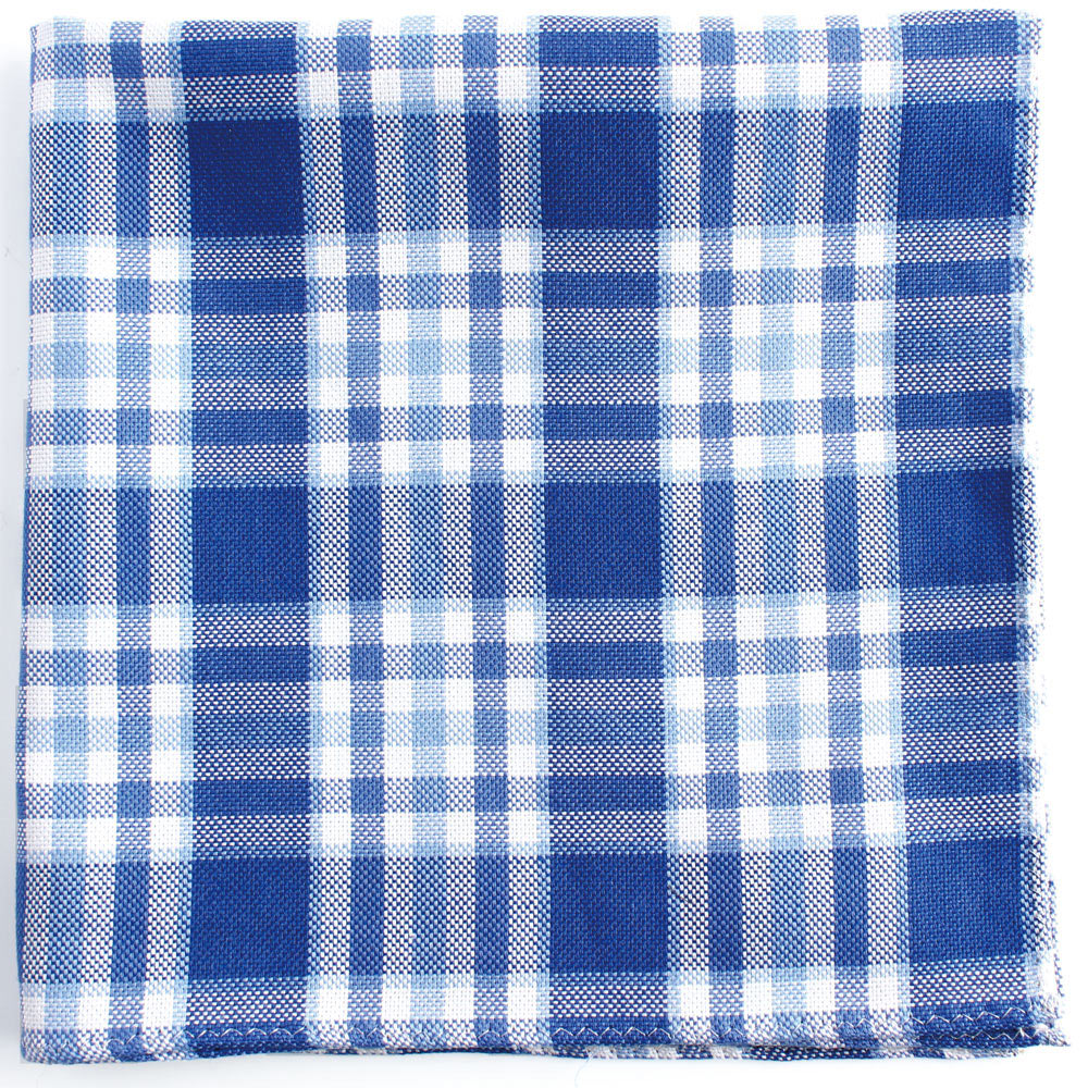 RCF-02 Feito Na Inglaterra Ringhart Têxtil Usado Quadrado De Bolso Azul Xadrez[Acessórios Formais] Yamamoto(EXCY)