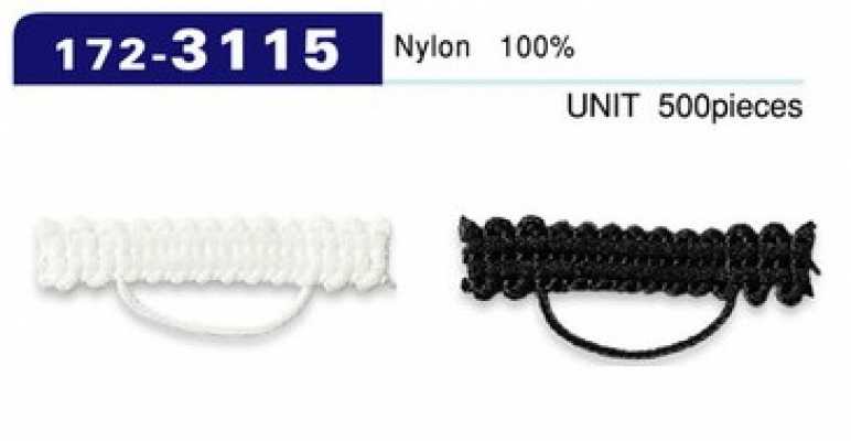 172-3115 Alça de botão, tipo cordão trançado, 5 mm x 30 mm (pacote com 500)