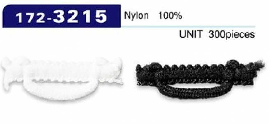 172-3215 Passante para botão, tipo nylon felpudo, alongado, 30 mm (300 peças)