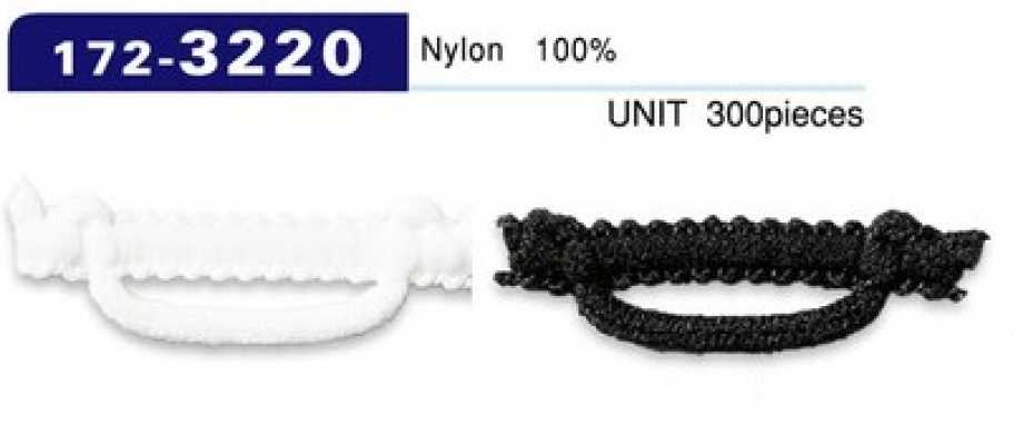 172-3220 Alça para botão em nylon felpudo, tipo horizontal, longa 37 mm (qtd. 300)