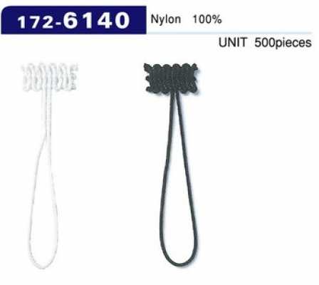 172-6140 Laço de botão, tipo cordão trançado, comprimento total 52 mm (500 peças)