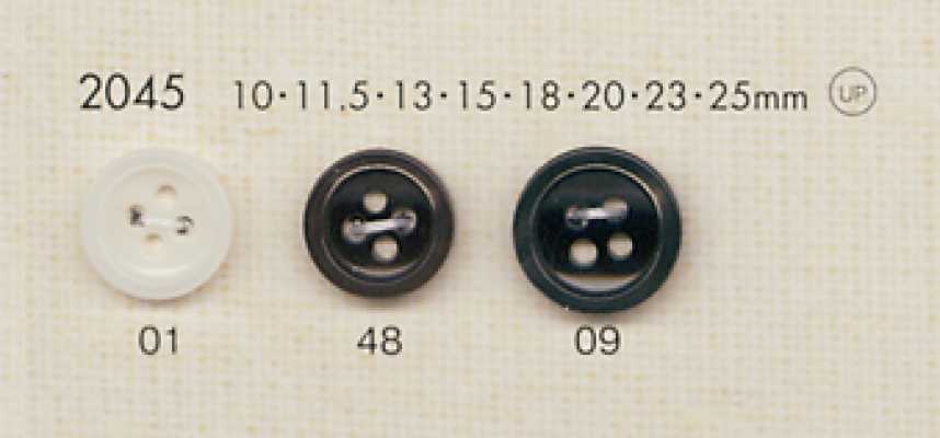 2045 DAIYA BUTTONS Botões de poliéster com aparência de madrepérola