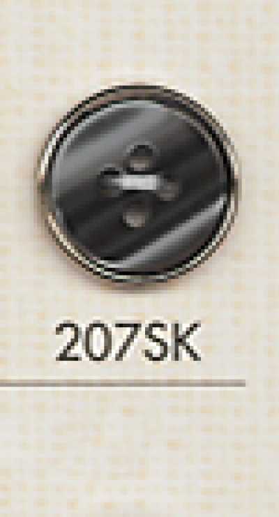 207SK Botão simples de plástico de 4 furos para camisas