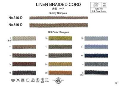 316-D Cordão em mistura de linho (aprox. 4 mm)