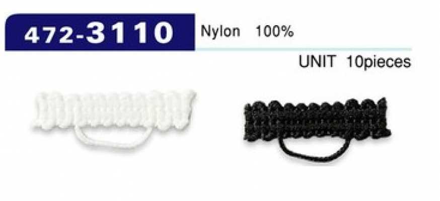 472-3110 Passador de botão, tipo cordão trançado, horizontal, 25 mm (10 peças)