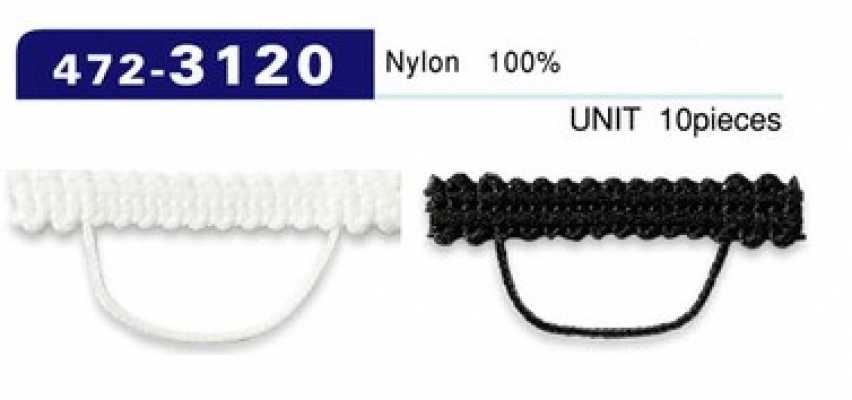 472-3120 Alça para botão, tipo cordão trançado, horizontal, 33 mm (10 peças)