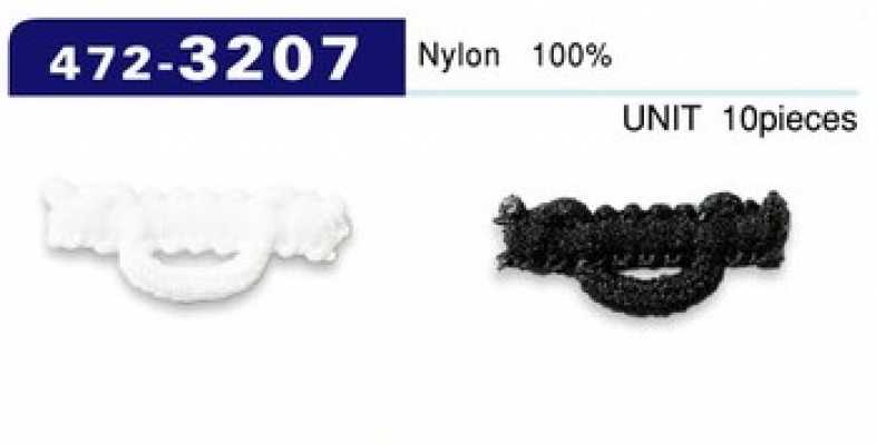 472-3207 Alça para botão, tipo nylon felpudo, horizontal, 22 mm (10 pçs)
