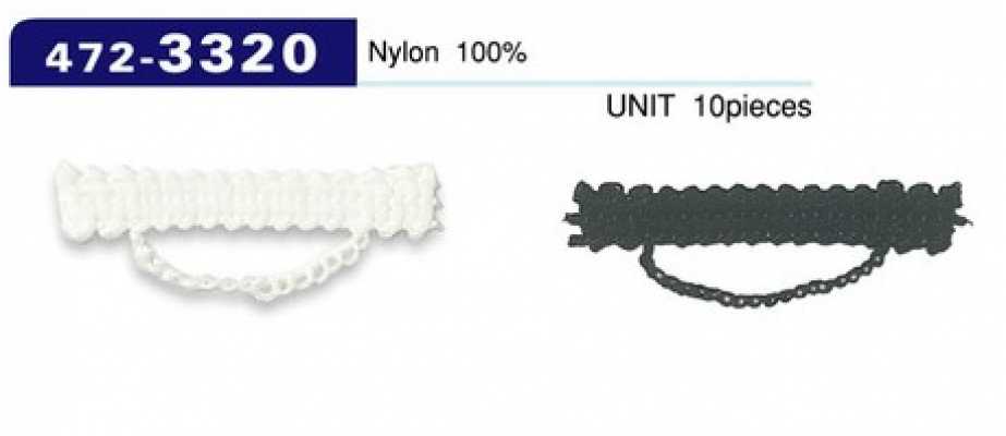 472-3320 Passante para botão, tipo cordão corrente, 7 mm A x 33 mm L (Pacote com 10)