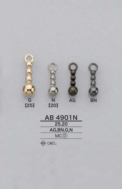 AB4901N Puxador de zíper com corrente de bolinhas