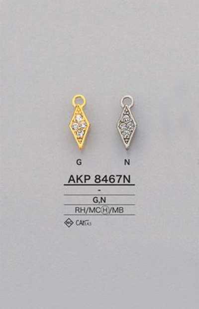 AKP8467N Ponta de zíper em forma de diamante com strass (puxador)