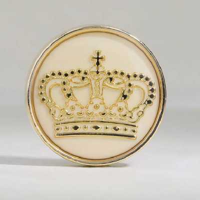 Botão De Metal Crown Motif