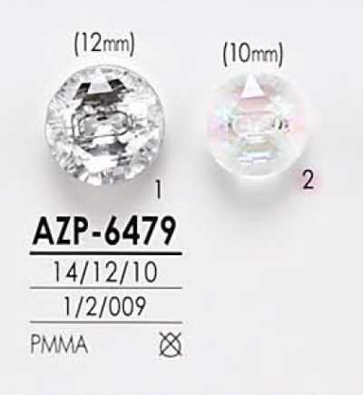 AZP6479 Botão Pérola Aurora com Corte Diamante