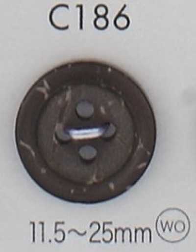 C186 Botão de madeira natural com 4 furos