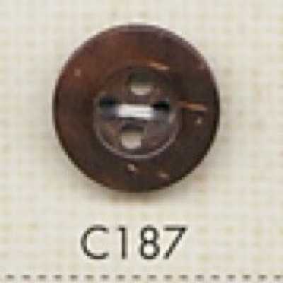C187 Botão de madeira natural com quatro furos