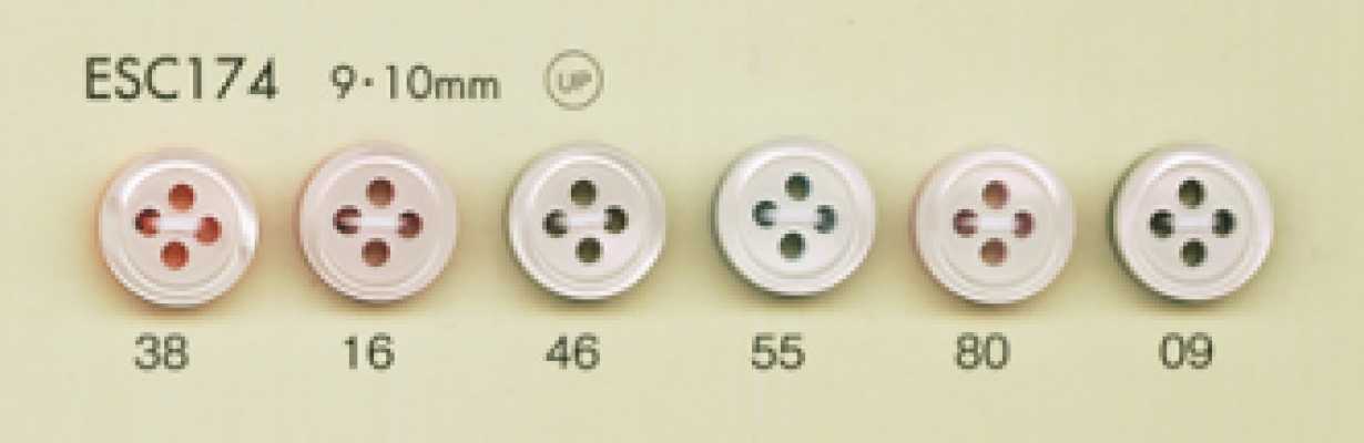 ESC174 DAIYA BUTTONS Botão de poliéster estilo concha colorido