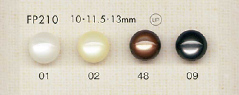 FP210 DAIYA BUTTONS Botão de poliéster com efeito de madrepérola (meia cúpula)