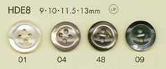 HDE8 DAIYA BUTTONS Série HYPER DURABLE resistente a impactos Botão de poliéster com efeito madrepérola