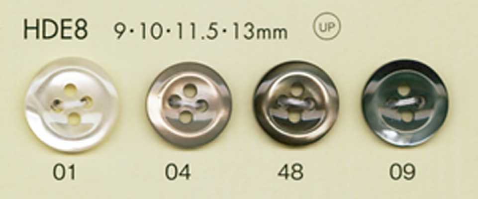 HDE8 DAIYA BUTTONS Série HYPER DURABLE resistente a impactos Botão de poliéster com efeito madrepérola