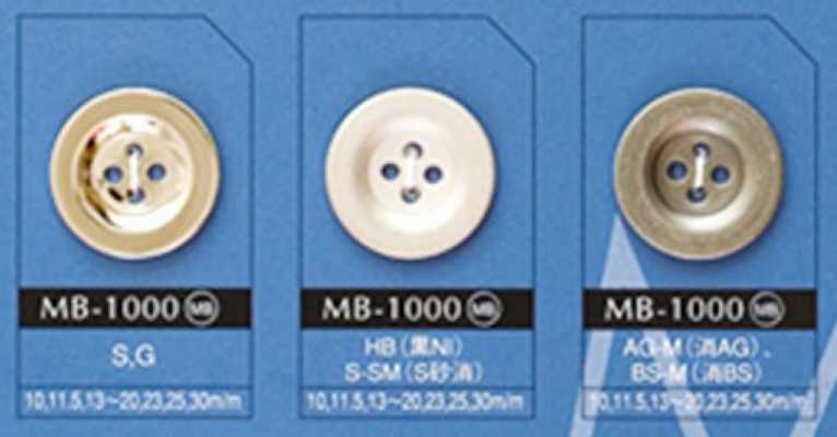 MB1000 Botão de metal simples de quatro furos