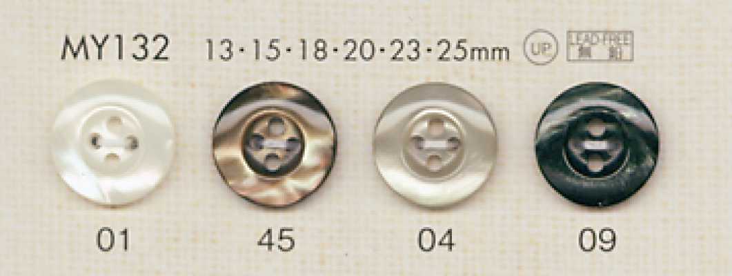 MY132 DAIYA BUTTONS Botão de poliéster estilo concha
