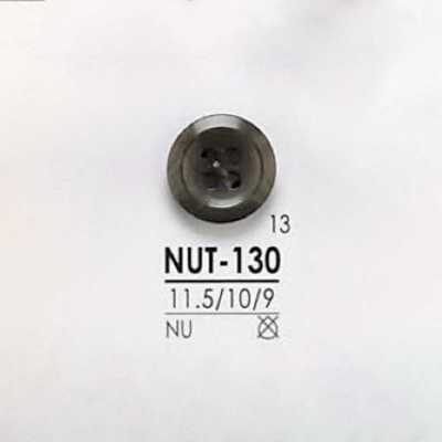 NUT130 Botão de noz de material natural com 4 furos