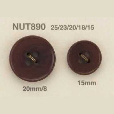 NUT890 Botão de 4 furos frontal em noz