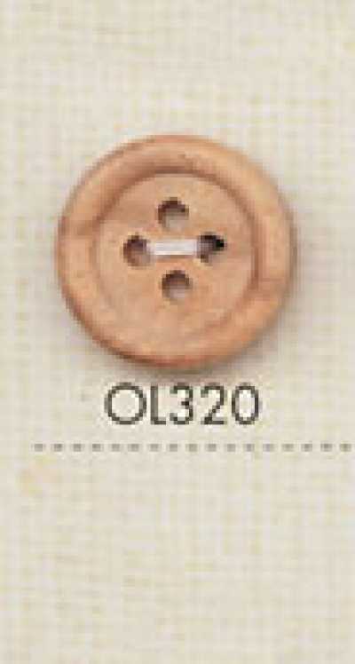 OL320 Botão de madeira natural com 4 furos