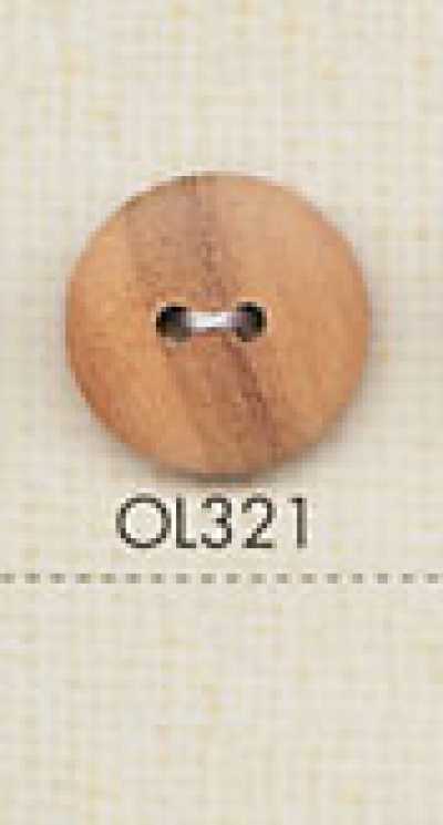 OL321 Botão de madeira natural de dois furos
