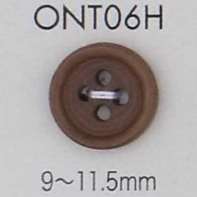 ONT06H Botão de corozo natural com aro e 4 furos