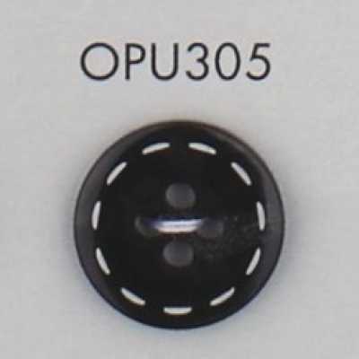 OPU305 Botão de poliéster estilo tartaruga com 4 furos e design de costura