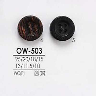 OW503 Botão de madeira/compensado com 4 furos frontais