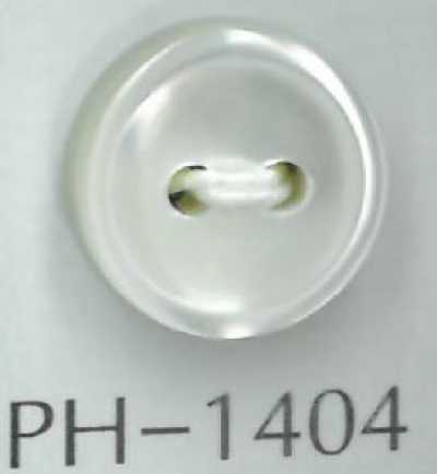 PH1404 Botão de concha com 2 furos e aro, 4 mm de espessura