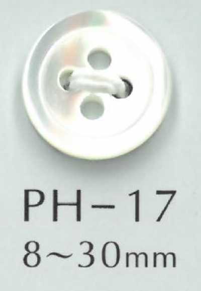 PH17 Botão de concha de 4 furos tamanho 17