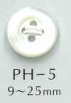 PH5 Botão de concha com rebordo de 4 furos