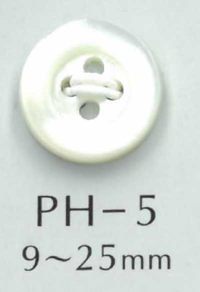 PH5 Botão de concha com rebordo de 4 furos